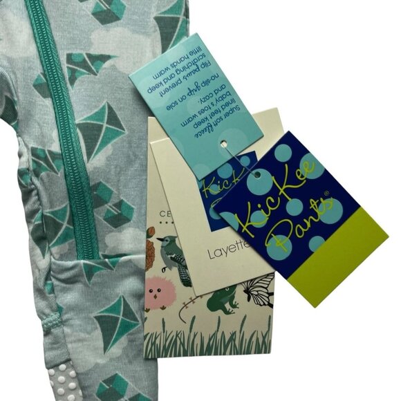 Kickee Pants Windy Day Kites Zippered Footie Size 0-3 Months new - Picture 5 of 5